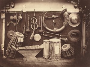 Stilleven van muziekinstrumenten,c. 1863 (foto)
