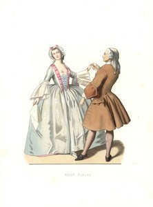 Dansmeester en jonge Venetiaanse vrouw door Edmond Lechevallier Chevignard
