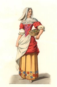 Franse boer 17e eeuw, naar een gravure van Jean Saint Jean - Lithografie van een illustratie door Edmond Lechevallier-Chevignard (1825-1902), uit 
