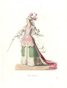 Franse vrouw in balletkostuum door Edmond Lechevallier Chevignard