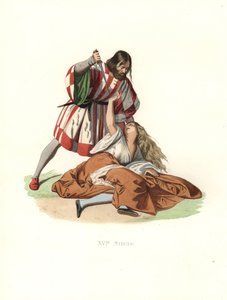 Venetiaanse man die zijn vrouw vermoordt door Edmond Lechevallier Chevignard