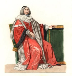Jean Antoine de Mesme (1661-1723), heer van Irval, graaf van Avaux, Franse magistratuur 17e eeuw, naar een schilderij van 1653, door Philippe de Champaigne (1602-1674) - Lithografie gebaseerd op een illustratie van Edmond Lechevallier-Chevignard (1825-1902