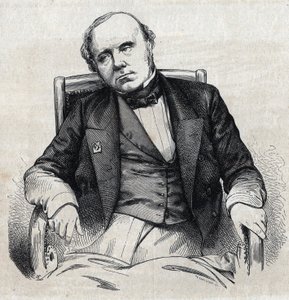 Portret van Augustin Thierry (1795-1856), Franse historicus. Gravure door Chevignard in 