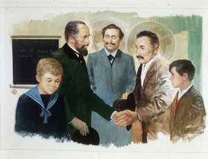 De kolenman en de heer, uit Hart, door Edmondo De Amicis, tekening