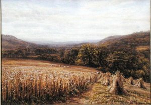 Oogsttijd bij Ashburton door Edmund George Warren
