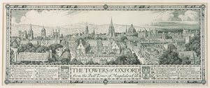 De torens van Oxford vanaf de klokkentoren van Magdalen, 1908