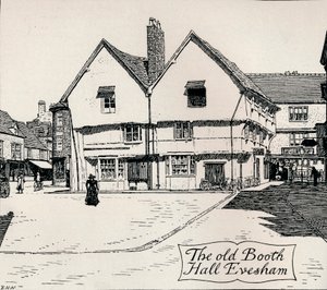 De oude Booth Hall, Evesham, 19e eeuw