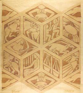 Zodiac Tekens - Art Deco, april 1934 door Edmund Hunter