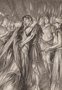 William Shakespeare: Antonius en Cleopatra, Act IV, Scene 4 door Edmund Joseph (after) Sullivan