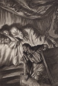 William Shakespeare: Cymbeline, Act II, Scene 2 door Edmund Joseph (after) Sullivan