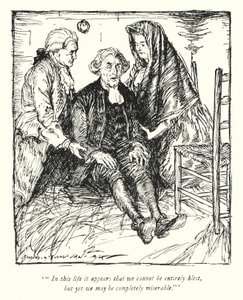 Illustratie voor The Vicar of Wakefield door Oliver Goldsmith (litho) door Edmund Joseph Sullivan