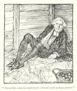 Illustratie voor The Vicar of Wakefield door Oliver Goldsmith (litho) door Edmund Joseph Sullivan