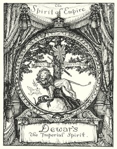 De geest van het rijk, tekening voor een advertentie voor Dewar