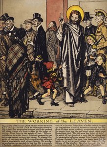 Het werken van het zuurdeeg (kleur litho) door Edmund Joseph Sullivan
