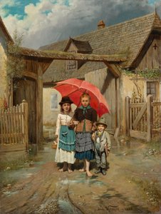 Naar school door Edmund Krenn