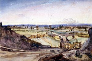 Algemeen uitzicht op Hampstead, Londen, 1837 door Edmund Marks