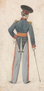 Achteraanzicht van een soldaat door Edmund Thomas Parris