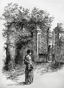 Vrouw voor een poort, illustratie voor De storm, Satet, Turijn