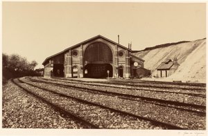 Station Longueau,1855 (foto) door Edouard Denis Baldus