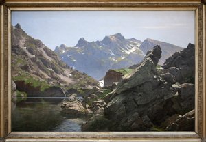 Het meer Merlat, het meer ligt in de keten van Belledonne in de Isère
