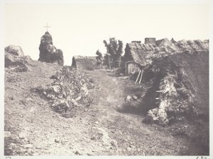 Rieten huisjes in de Auvergne, met een cavalerie