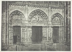 Hoofdportaal, kathedraal van Chartres door Edouard Denis Baldus