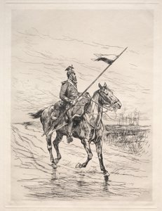 Een Uhlan door Jean Baptiste Edouard Detaille