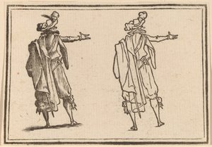 Man van Achteren Gezien met Zijn Rechterarm Uitgestrekt door Edouard Eckman after Jacques Callot