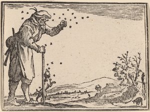 Boer Aangevallen door Bijen door Edouard Eckman after Jacques Callot