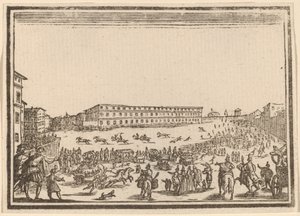 Piazza Presso alla Porta al Prato door Edouard Eckman after Jacques Callot