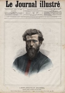 Portret van Paul Crampel (1864-1891), Franse ontdekkingsreiziger van Centraal-Afrika - Gravure door Navellier in 