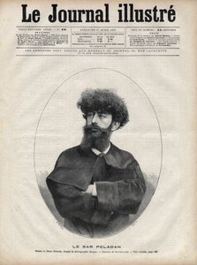 De Sar Merodack Josephin Peladan, pseudoniem van Josephin Peladan (1858-1918) Franse schrijver en occultist - Gravure door Navellier in 