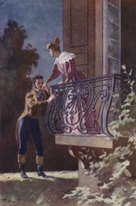 Ik vond hem daar staan, zijn hand rustend op een hoek van mijn balkon door Edouard Henri Avril