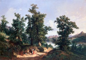 Ingang van het bos van Saverne door Edouard Jean Marie Hostein