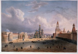 Uitzicht op het Rode Plein in Moskou door Edouard Jean Marie Hostein