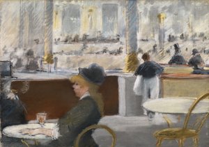 Een Café op de Place du Théâtre-Français, c.1877-78 door Édouard Manet