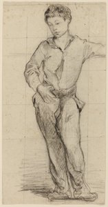 Toegeschreven aan Édouard Manet - Jonge man staand (Léon Leenhoff) (recto), 1864-65 door Édouard Manet