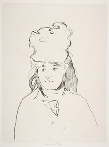 Berthe Morisot in silhouet, 1872-74, gepubliceerd 1884
