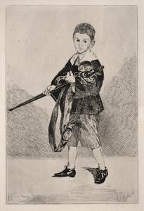 Kind met zwaard, naar links gedraaid door Édouard Manet