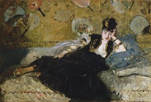 Frans:  La dame aux éventails Vrouw met fans door Édouard Manet