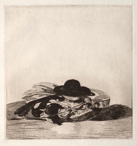 Frontispice voor een editie van etsen: Hoed en gitaar, 1862 door Édouard Manet