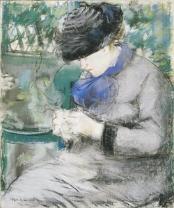 Meisje Zittend in de Tuin, of Breien, 1879