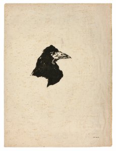 Hoofd van een raaf in profiel, uit De Raaf (Le Corbeau)