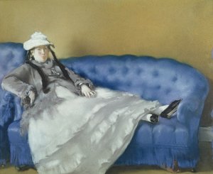 Madame Manet op een blauwe sofa, 1874 door Édouard Manet
