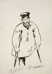 Man op Krukken, ca. 1850-1880 door Édouard Manet
