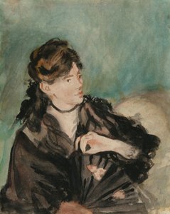 Manet - Portret van Berthe Morisot met een waaier, 1874 door Édouard Manet