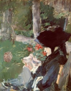 Mme Manet moeder in de tuin van Bellevue