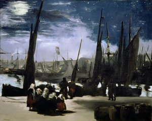 Maanlicht op de haven van Boulogne, 1868