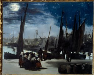 Maanlicht op de haven van Boulogne door Édouard Manet