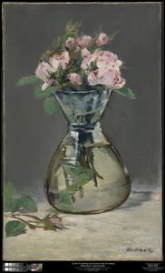 Mosrozen in een vaas door Édouard Manet